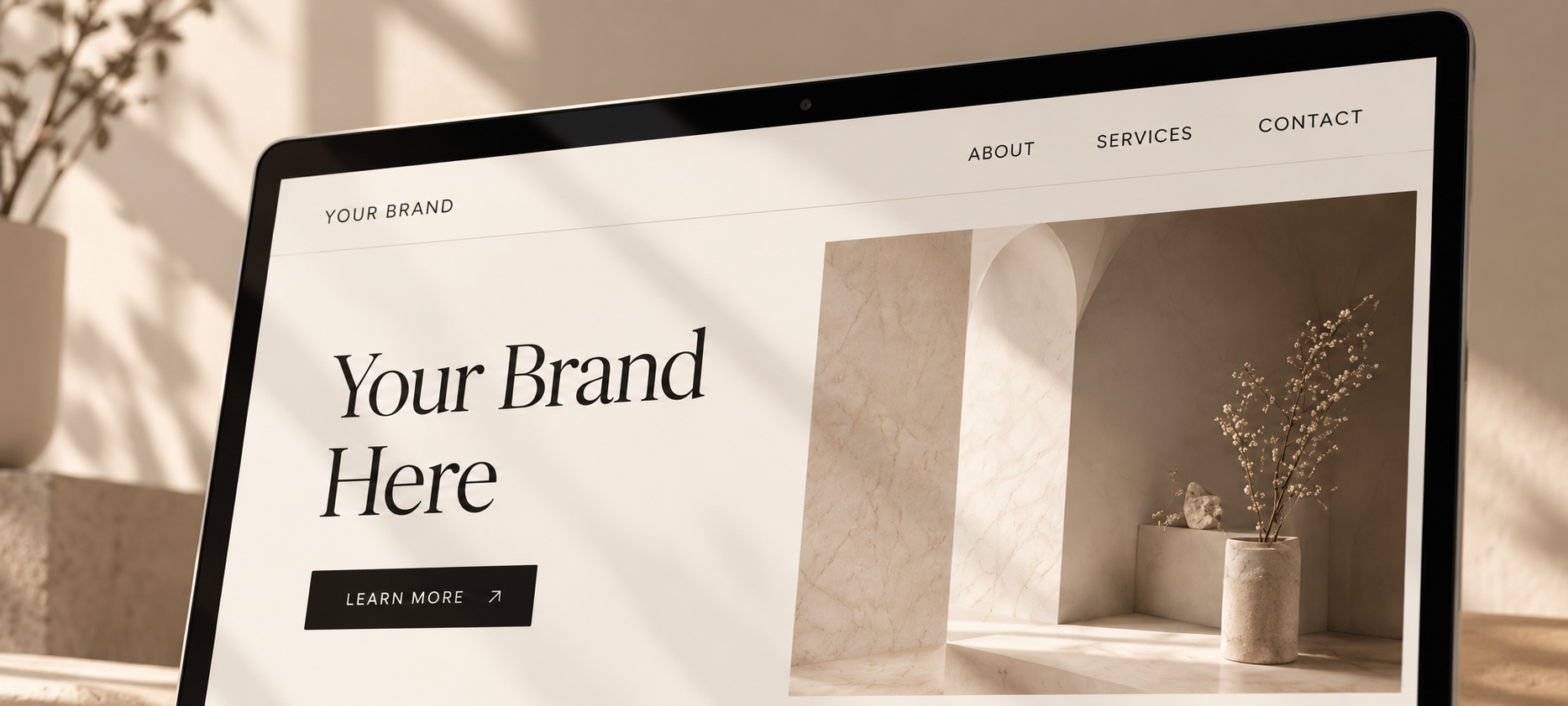 Website redesign displayed on a laptop